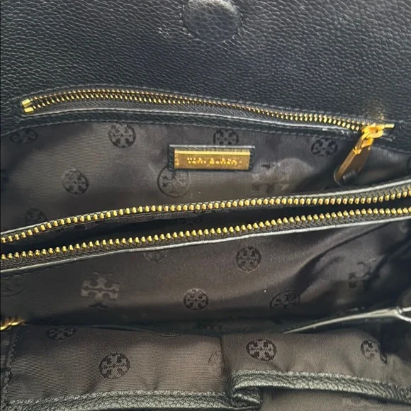 Tory Burch Black and Gold Shoulder Bag with Chain Strap - Picture 3 of 6